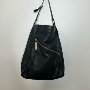 Kelsi Dagger Black Leather Bag XL with Gold Hardware, Excellent Condition